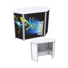 Counter ExpoDesk pliabil hexagonal "Brilliant", alb