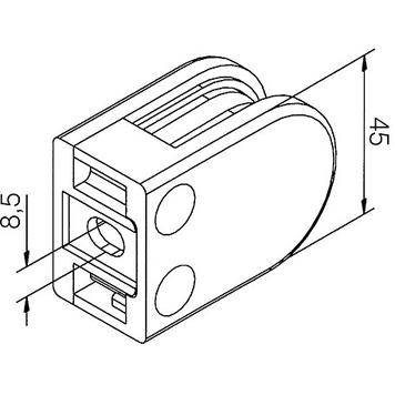 Clema mare pentru sticla pentru montare pe perete 6, 8 si 10 mm