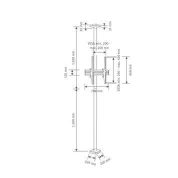 Suportul pentru monitor Floor-Ceiling